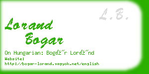lorand bogar business card
